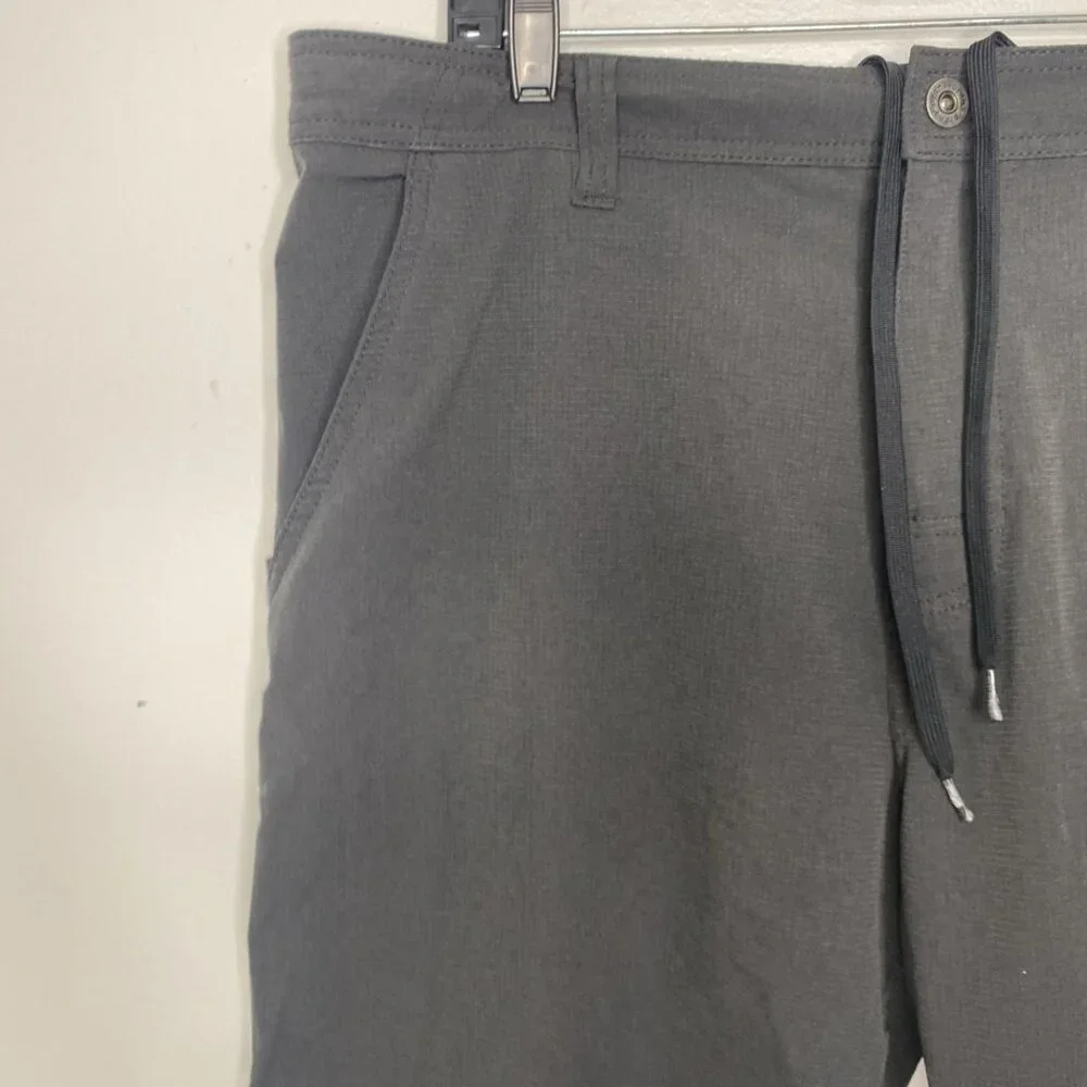 Prana Stretch Zion Zipstop Nylon Shorts Mens Sz 38 Grey Hiking Trail Outdoors